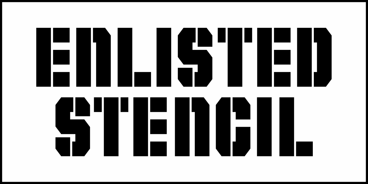 Enlisted Stencil Font Poster #2