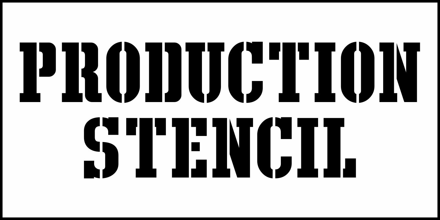 Production Stencil Font Poster #2