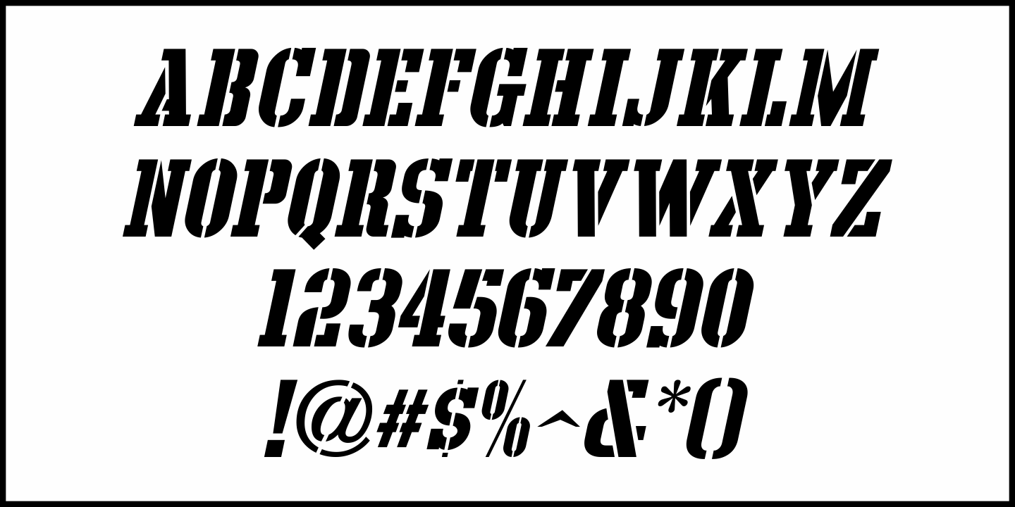 Production Stencil Font Poster #5