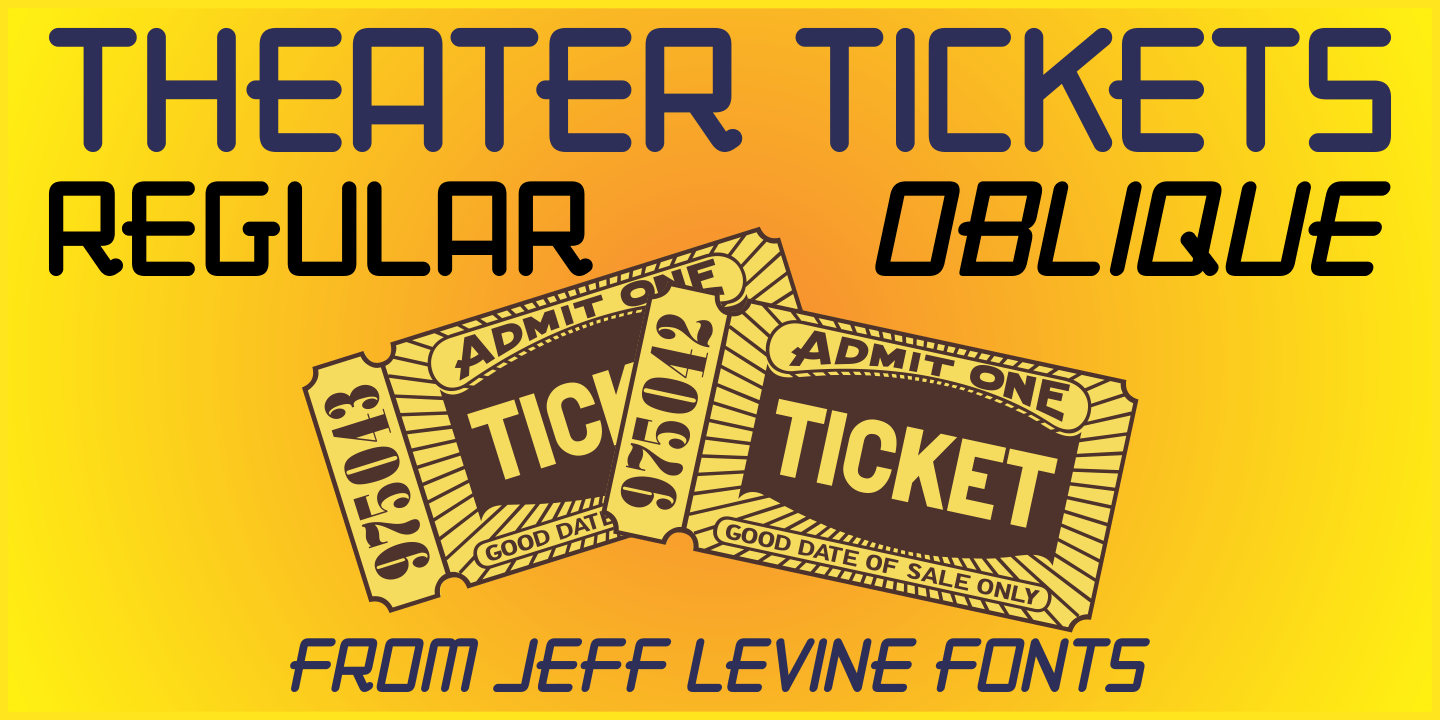 Theater Tickets Font Family Poster