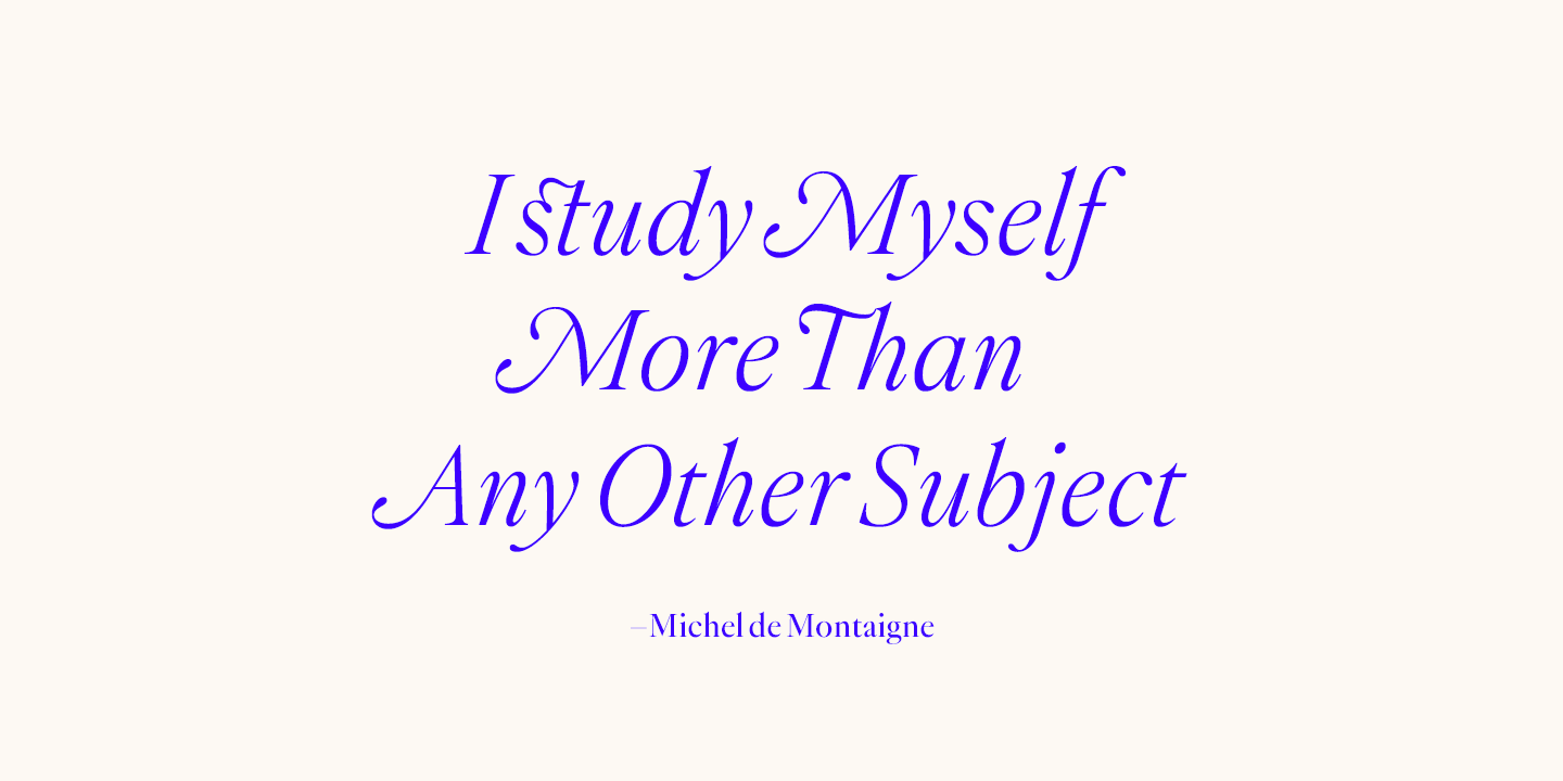 Montaigne Font Poster #1