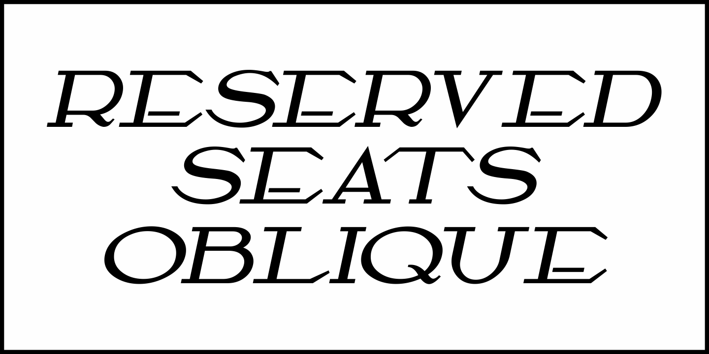 Reserved Seats Font Poster #1