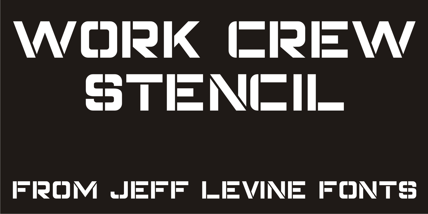 Work Crew Stencil Font Family by Jeff Levine Fonts | Font Bros