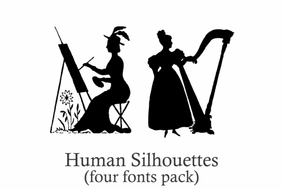 Human Silhouettes Font Family Poster