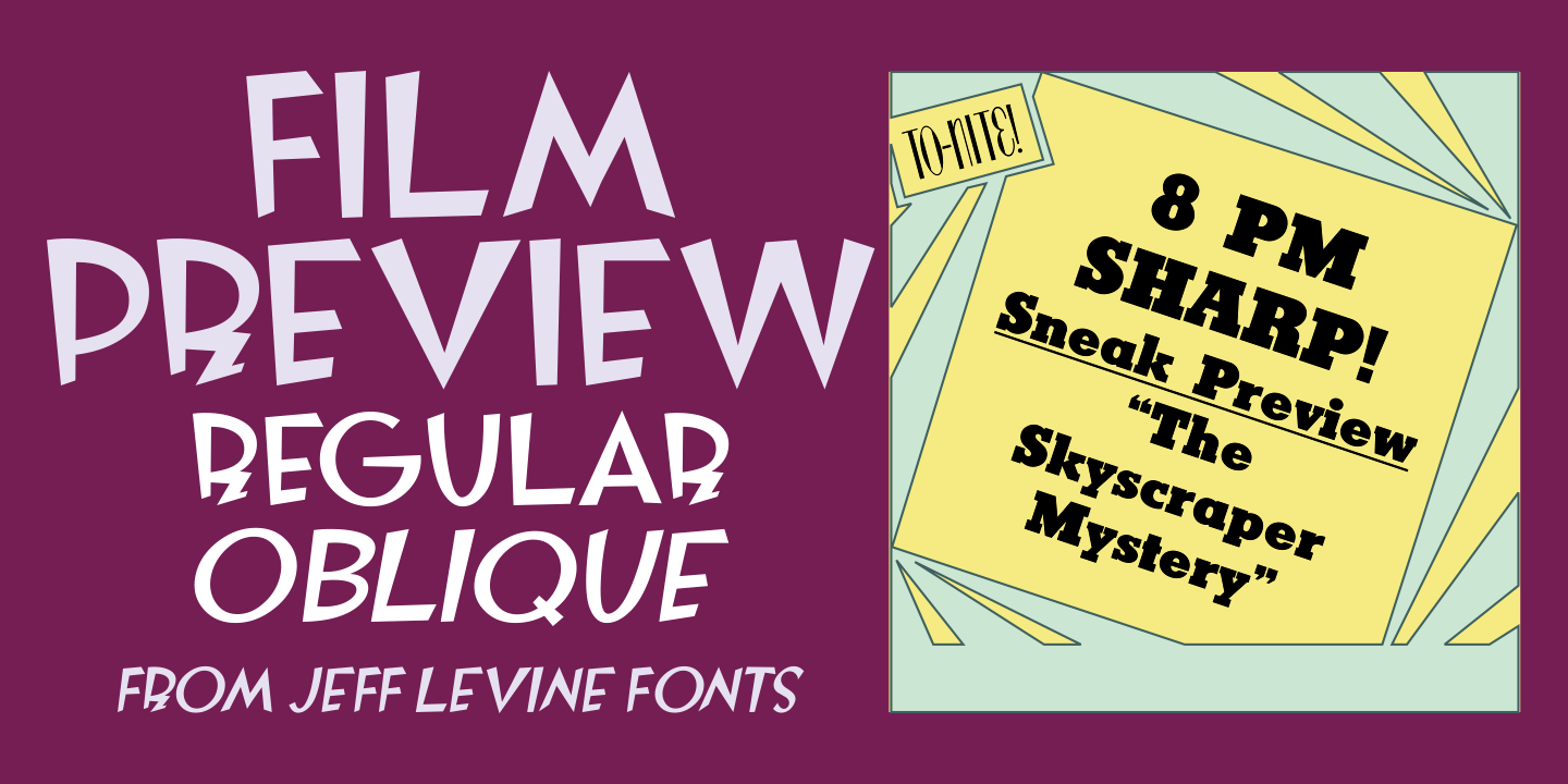 Film Preview Font Family Poster