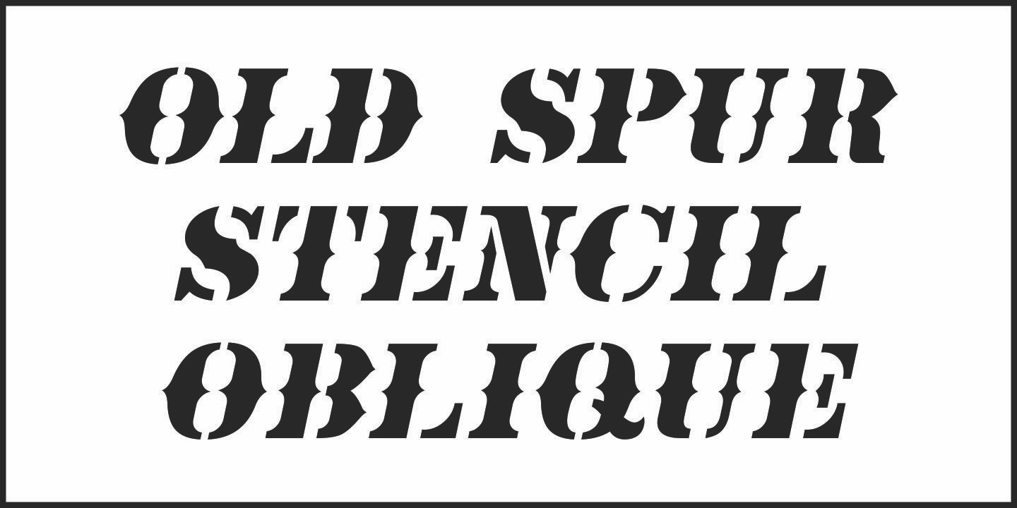 Old Spur Stencil Font Poster #4