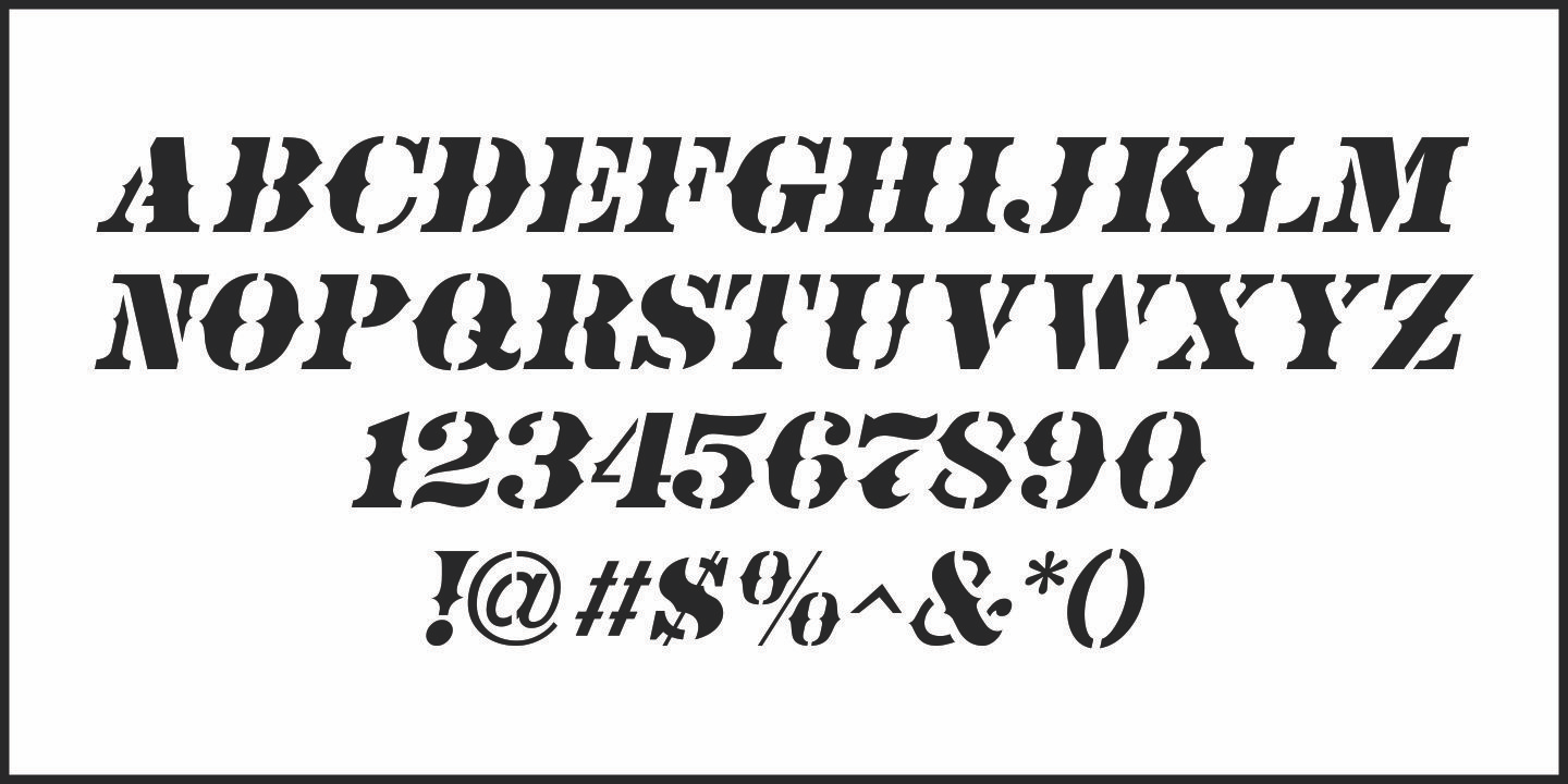 Old Spur Stencil Font Poster #5