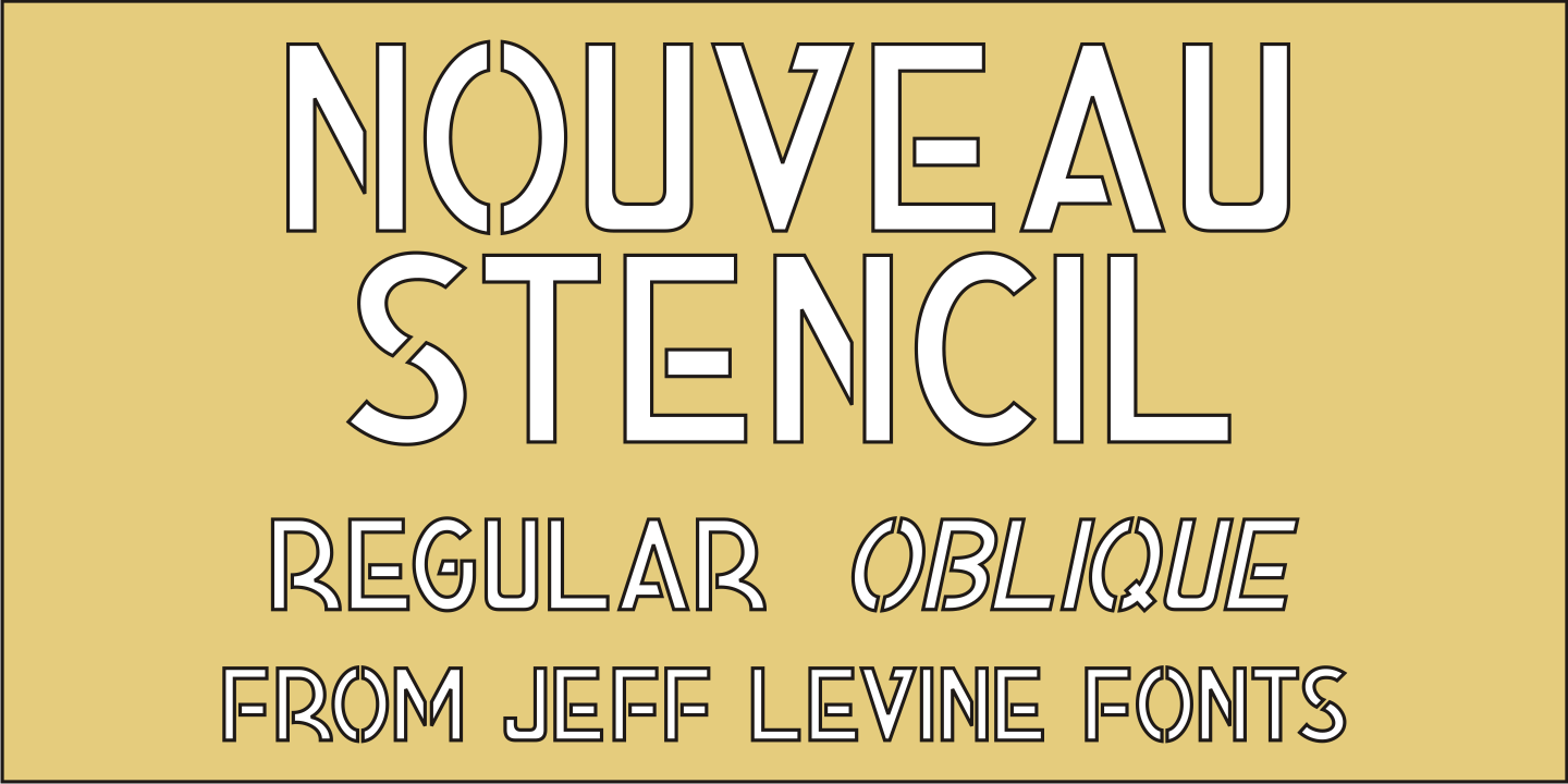 Nouveau Stencil Font Family Poster