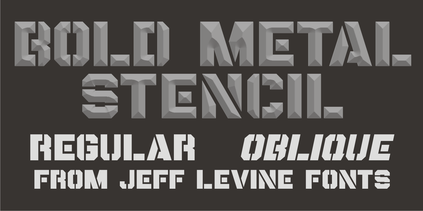 Bold Metal Stencil Font Family