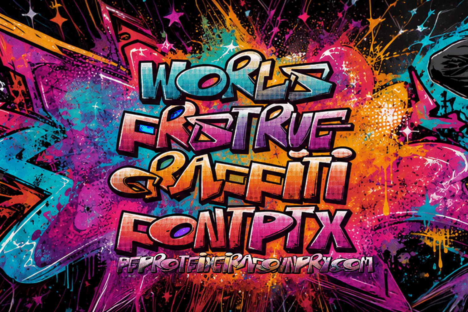 WorlFrsTrueGraffiFont Font Poster