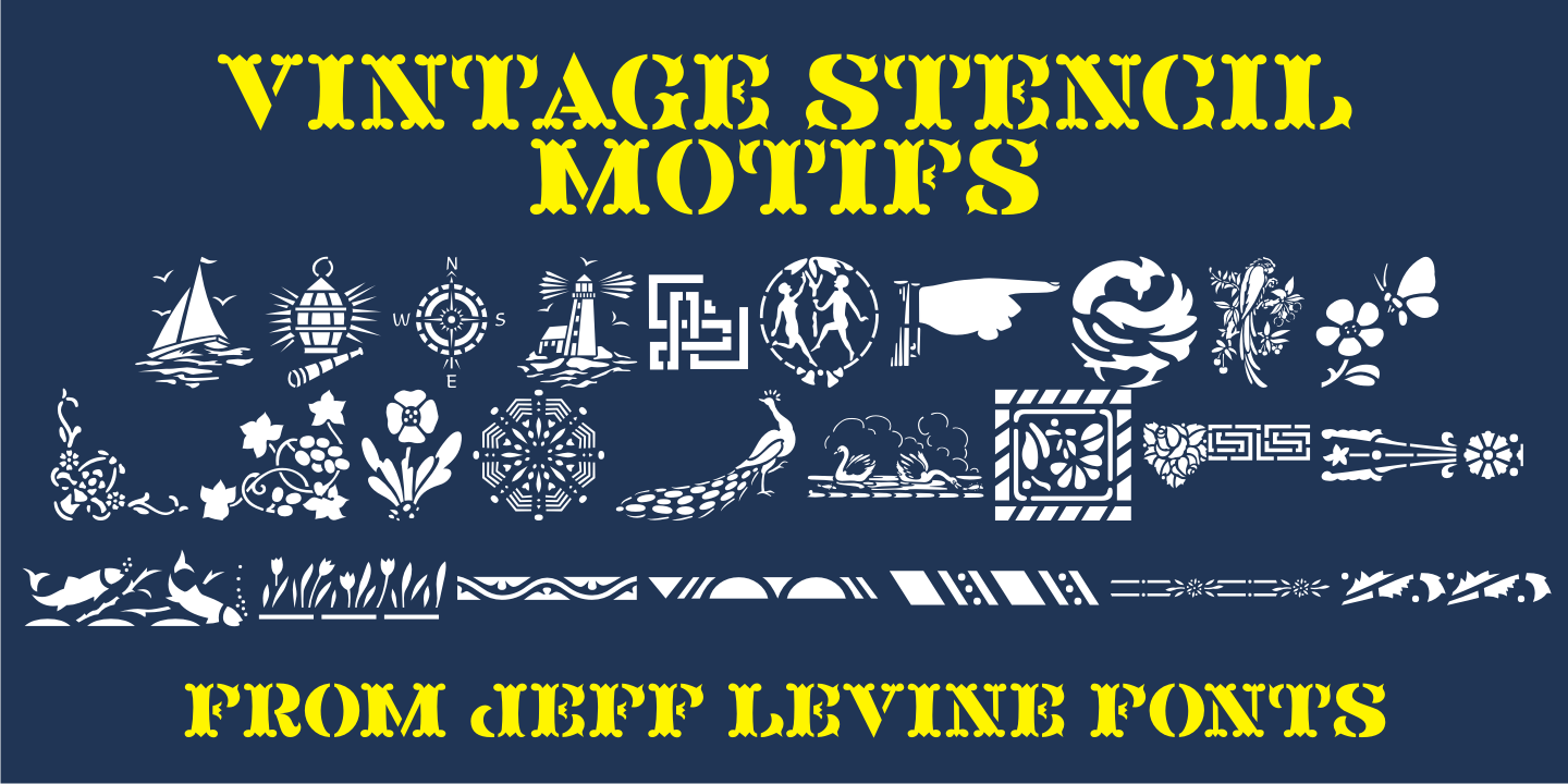 Vintage Stencil Motifs Font Family