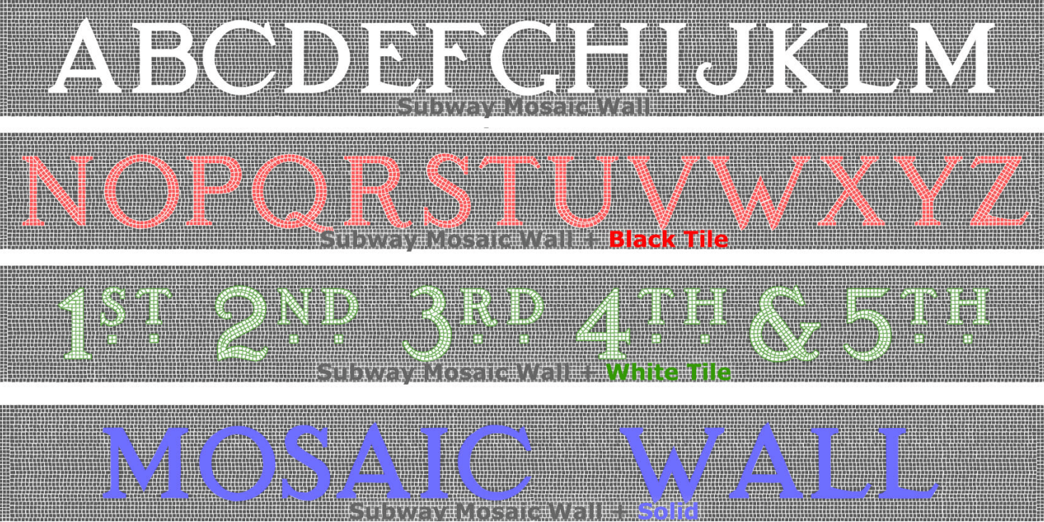Subway Mosaic Wall Font Family Poster