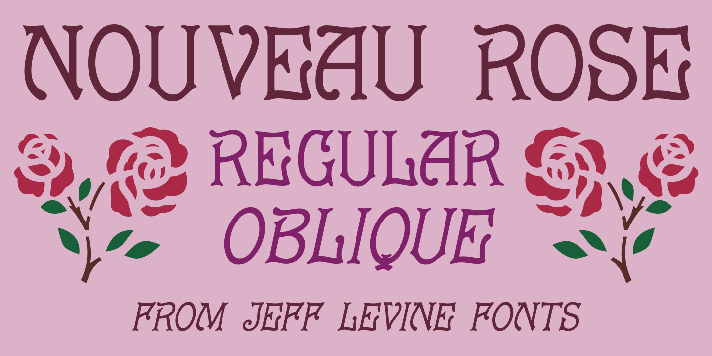 Nouveau Rose Font Poster #1