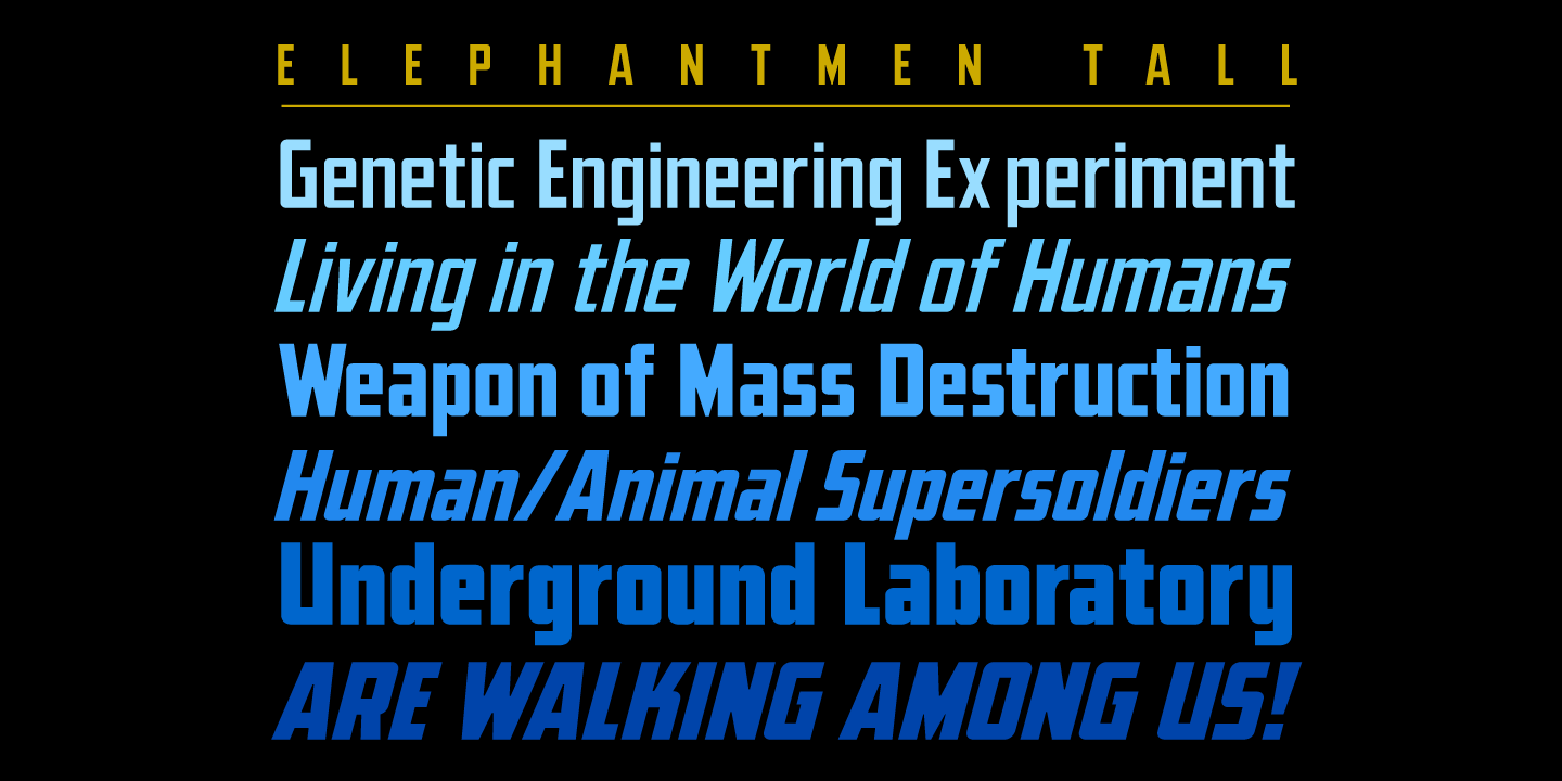 Elephantmen Great & Tall Font Poster #1