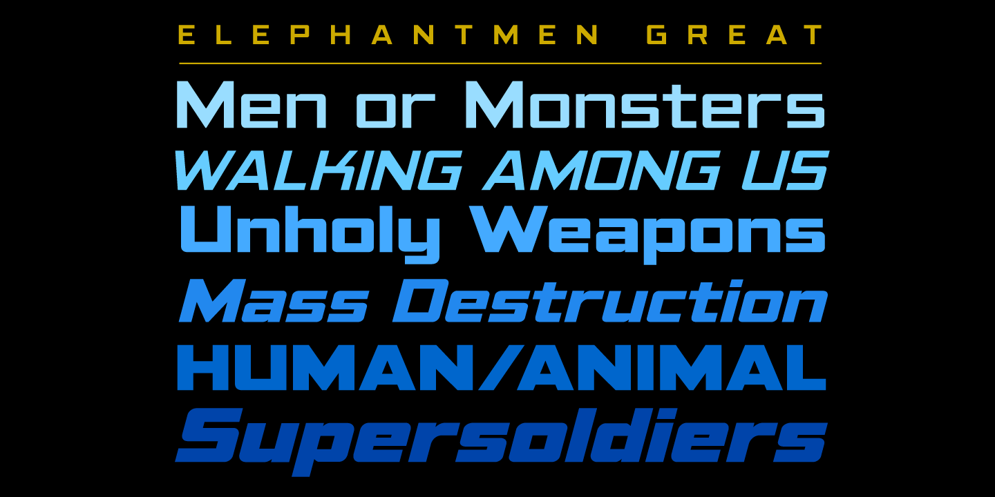 Elephantmen Great & Tall Font Poster #1