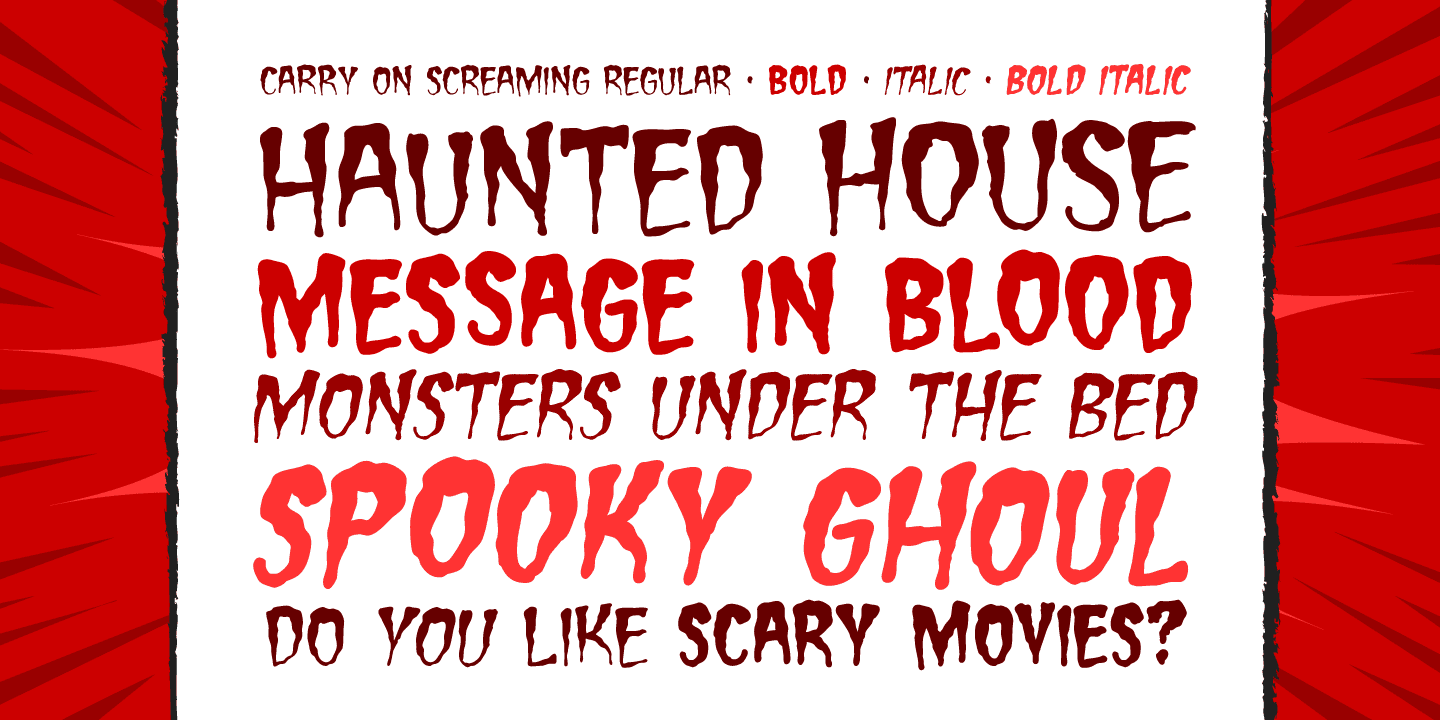 Carry on Screaming Font Poster #1
