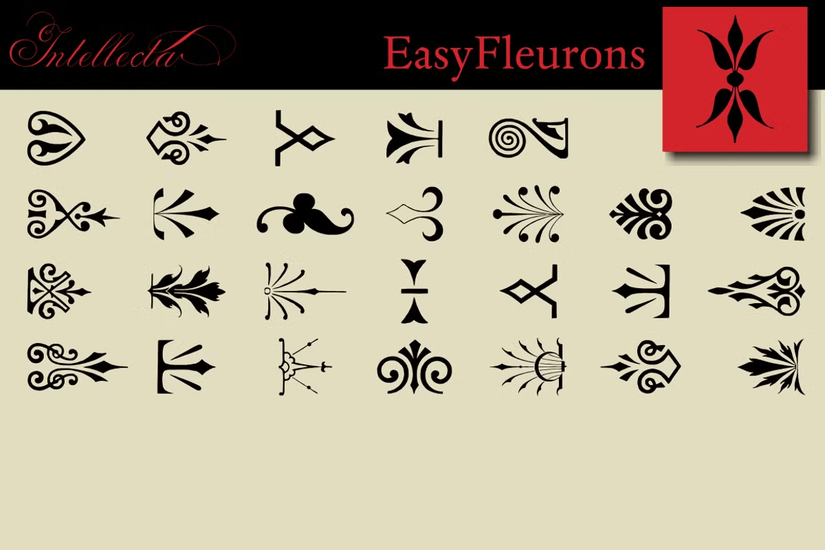 Easy Fleurons Font Family Poster