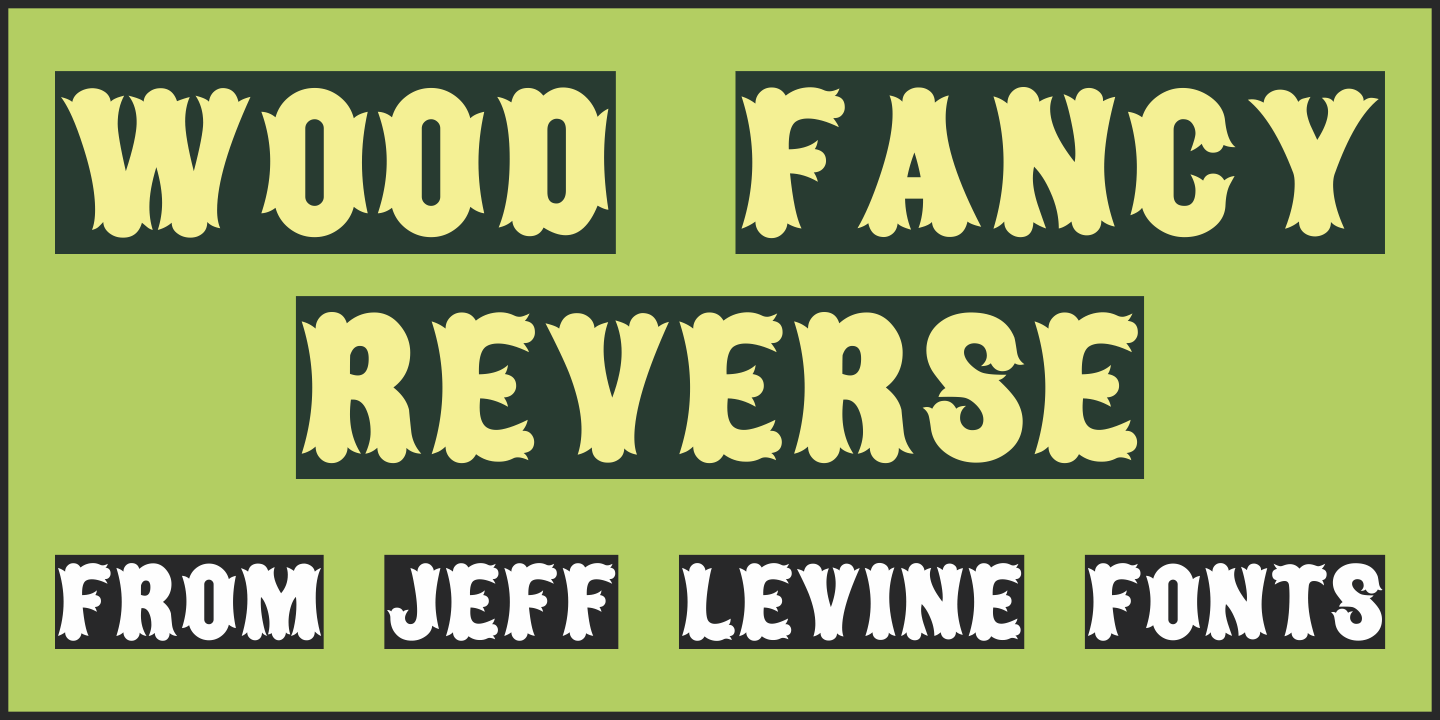 Wood Fancy Reverse Font Family Poster