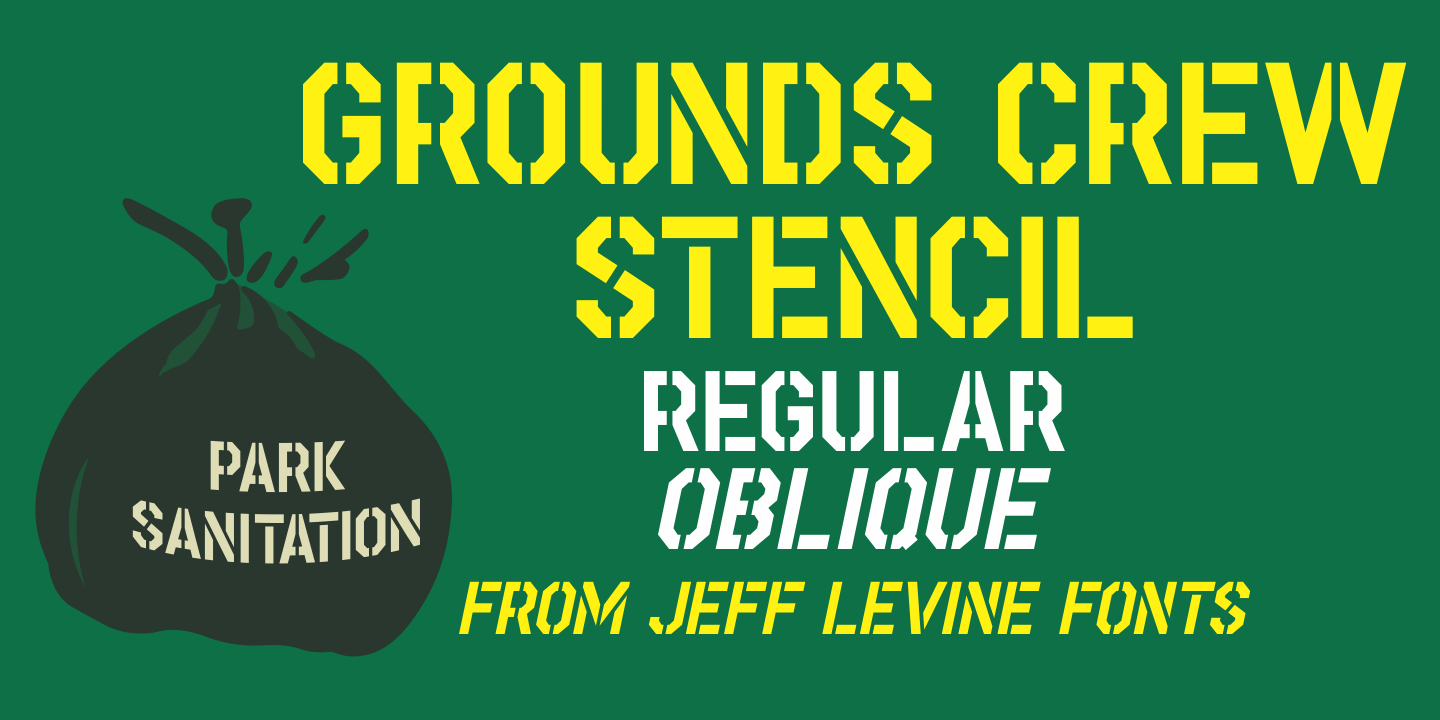 Grounds Crew Stencil Font Family Poster