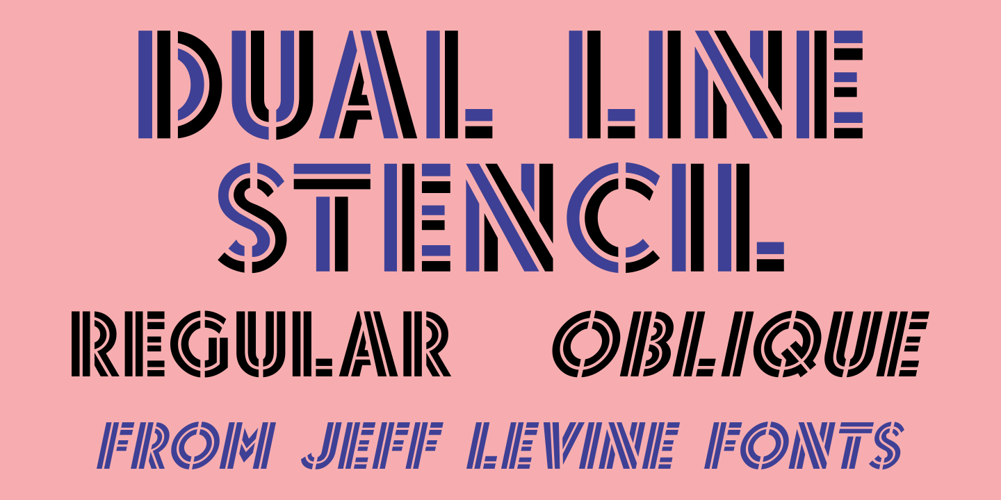 Dual Line Stencil Font Poster #1