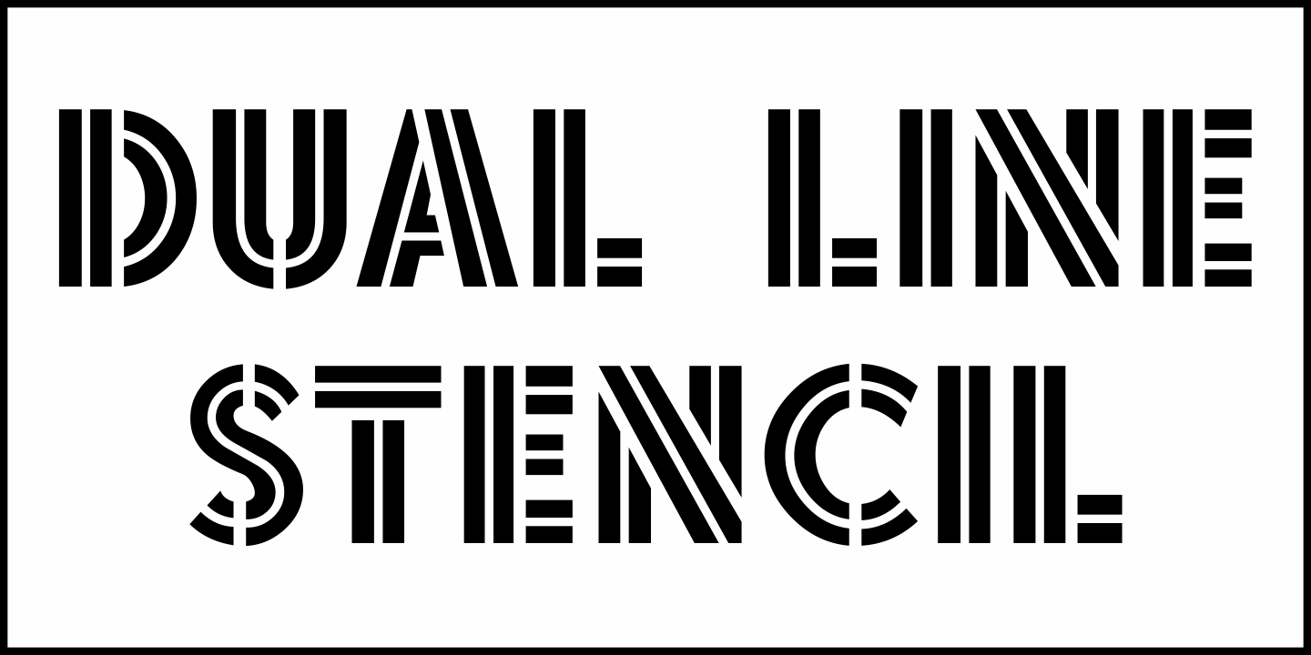Dual Line Stencil Font Poster #1