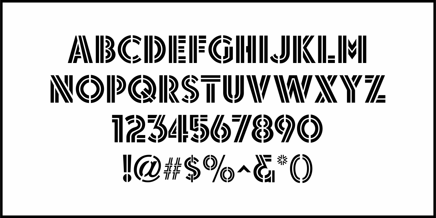 Dual Line Stencil Font Poster #1