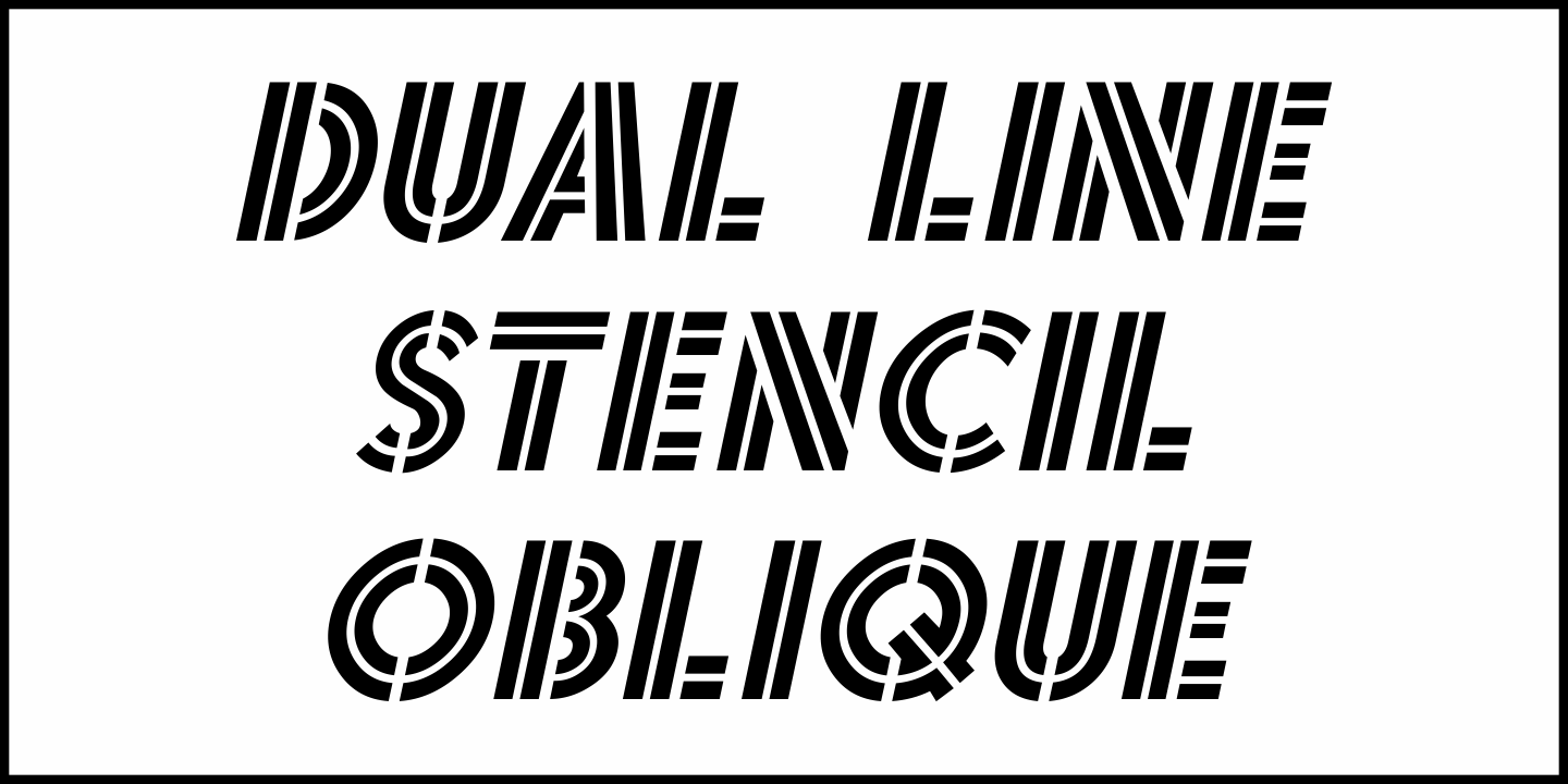 Dual Line Stencil Font Poster #1