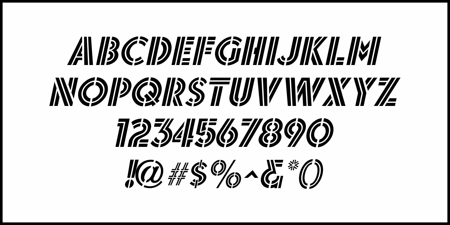 Dual Line Stencil Font Poster #1