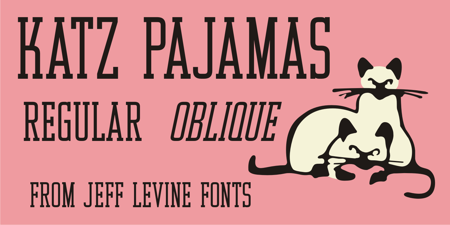 Pyjamas Fancy Text Katz Pajamas Font Family by Jeff Levine Fonts | Font Bros
