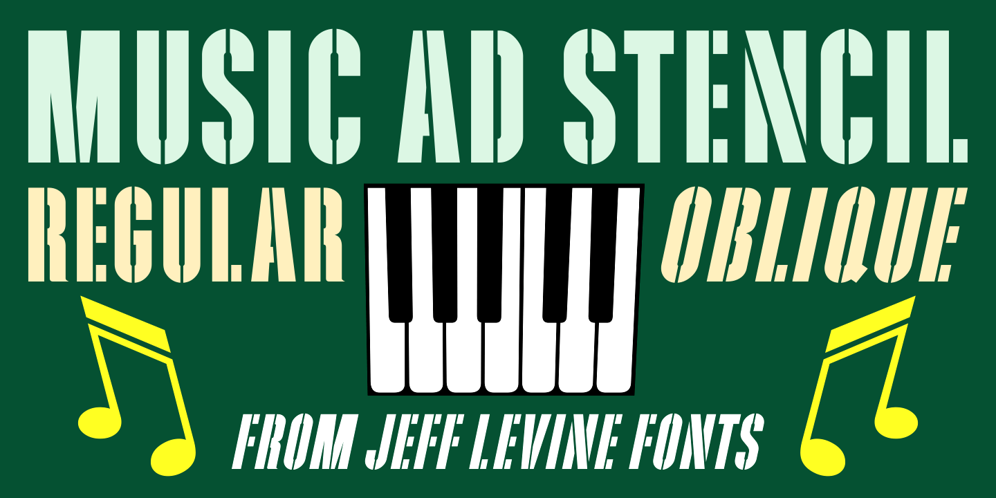 Music Ad Stencil Font Family Poster