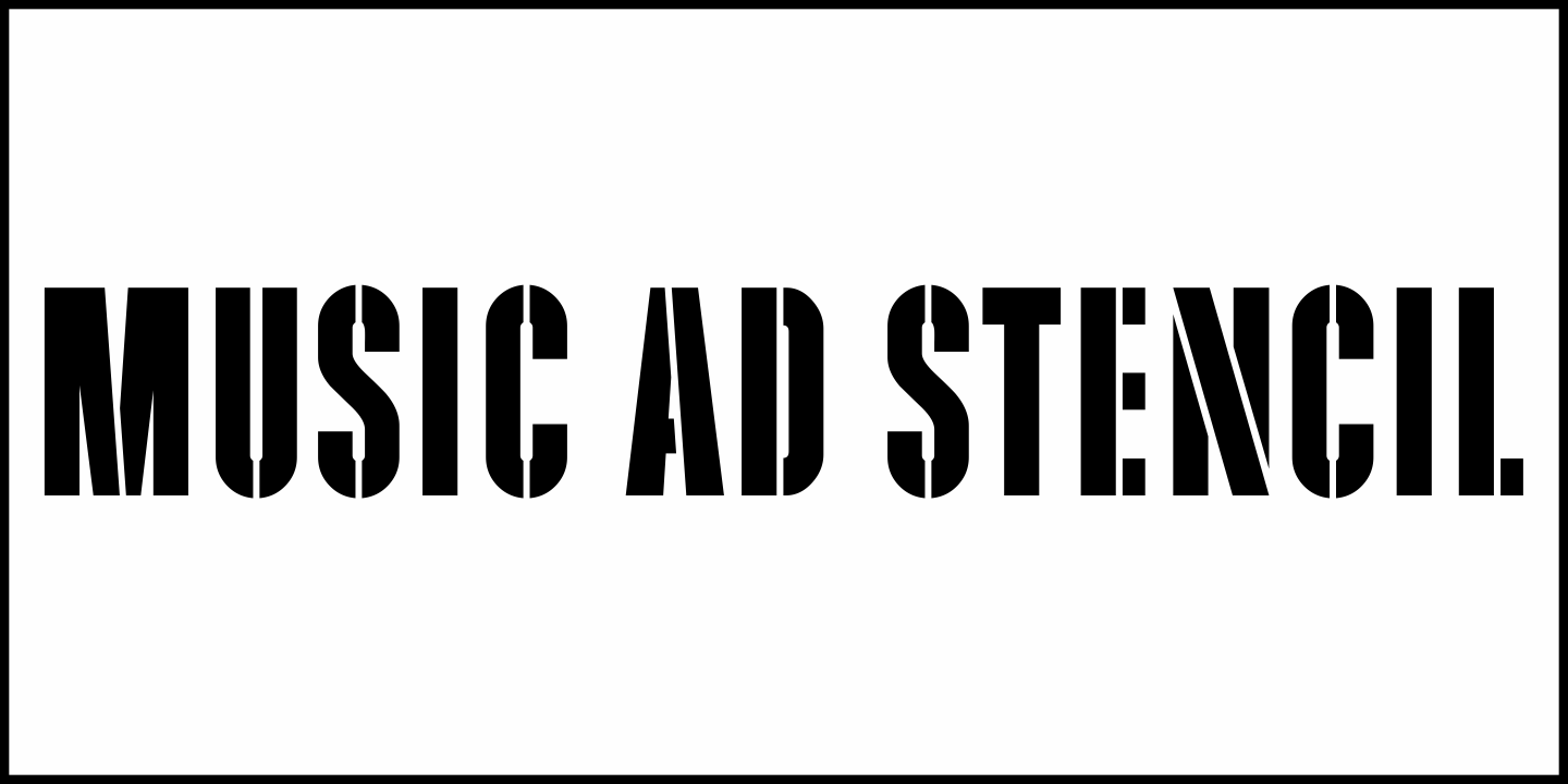 Music Ad Stencil Font Poster #2