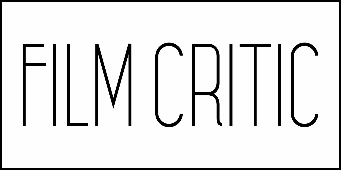 Film Critic Font Poster #2