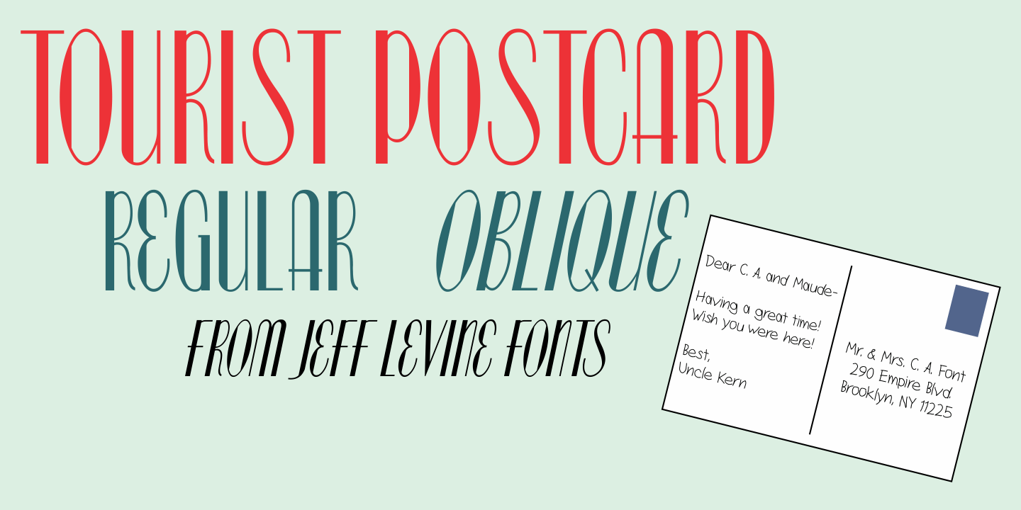 Tourist Postcard Font Poster
