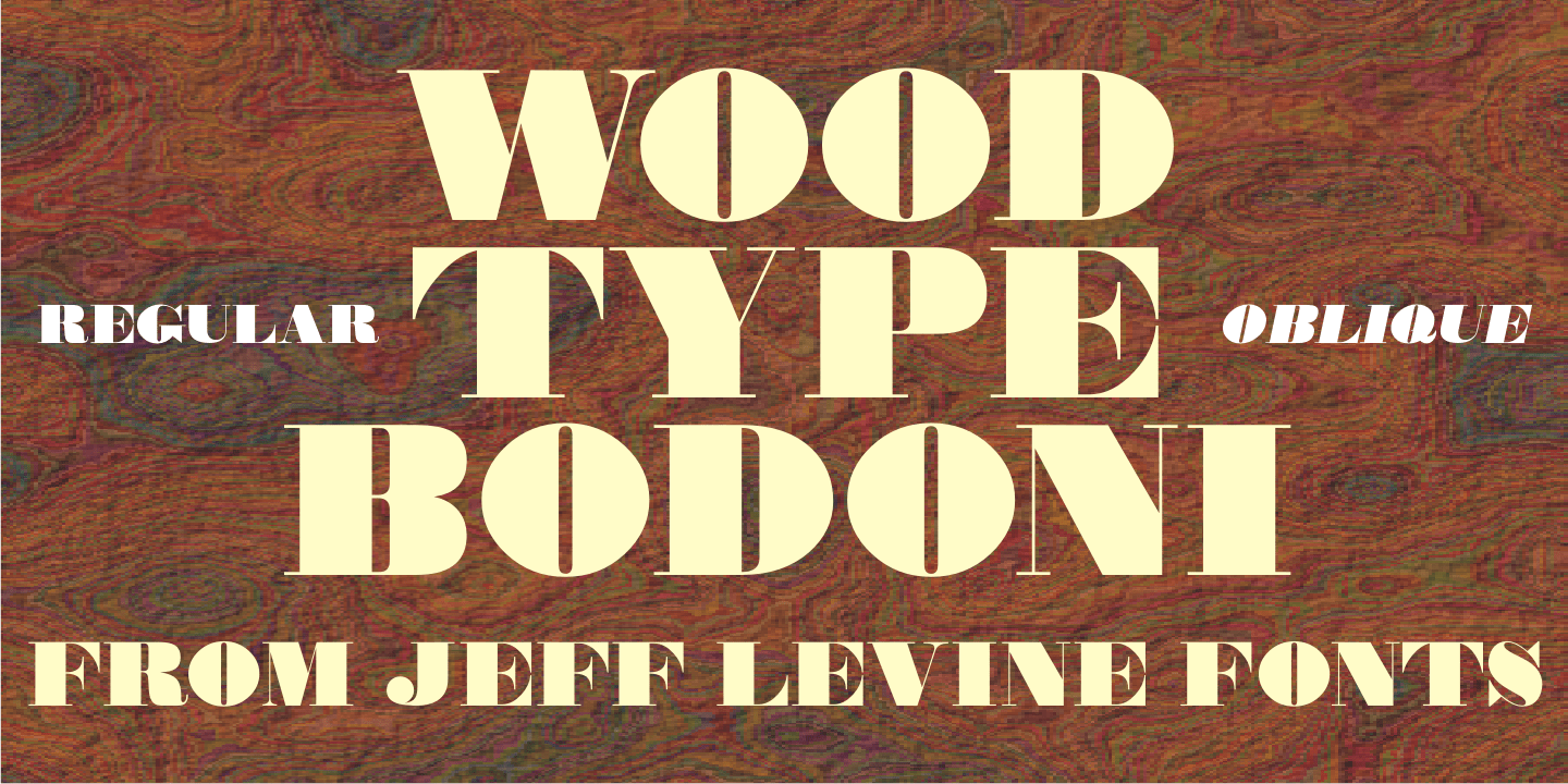 Wood Type Bodoni Font Poster #1