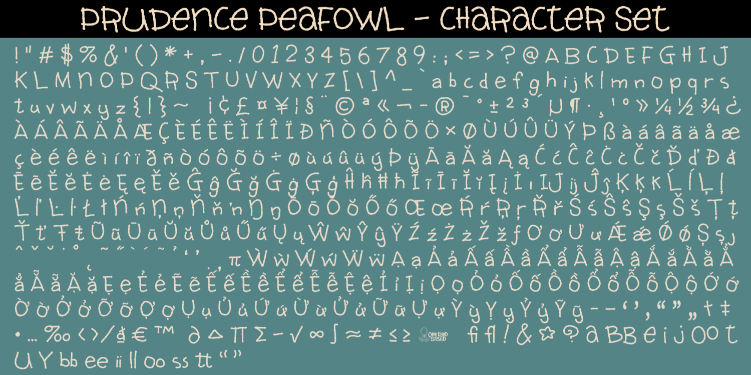 Prudence Peafowl Font Poster #6