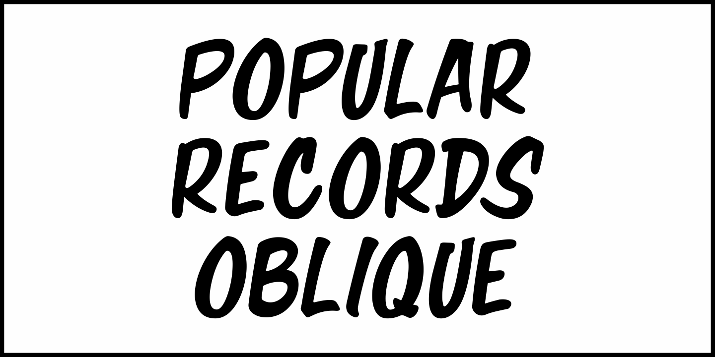 Popular Records Font Poster #1