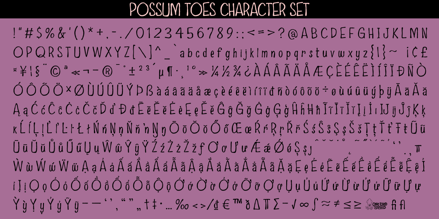 Possum Toes Font Poster #6