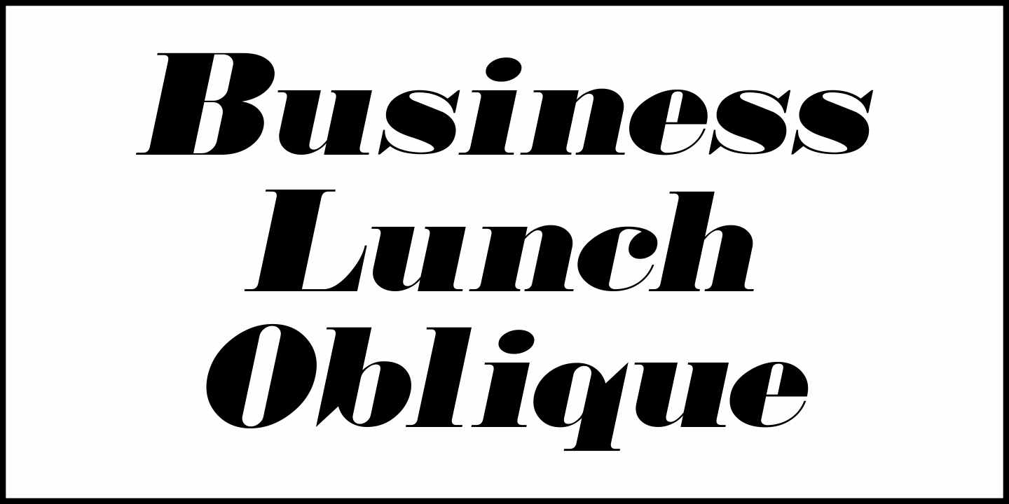 Business Lunch Font Poster #1