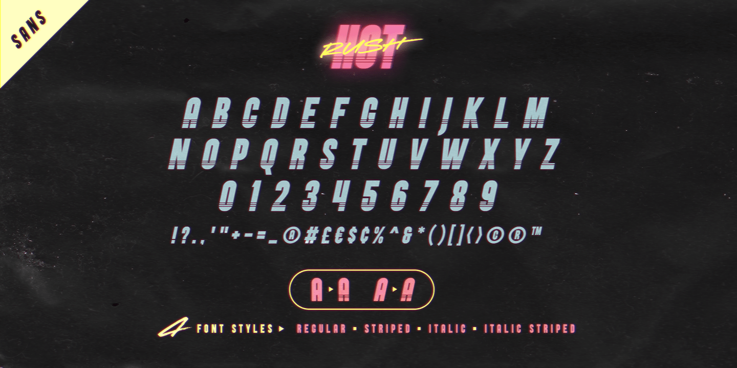 Hot Rush Font Poster #1