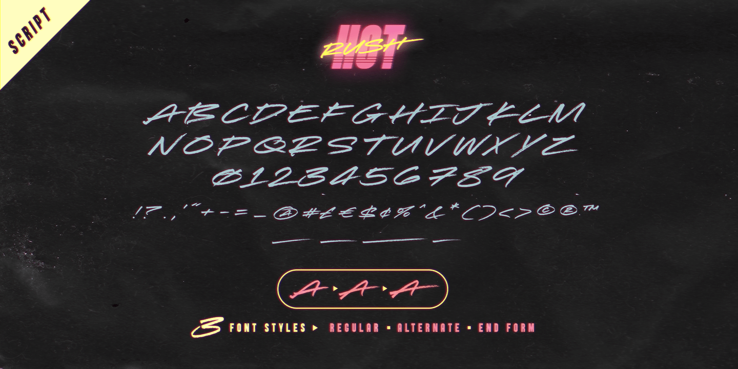 Hot Rush Font Poster #1