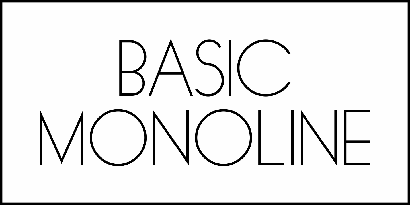Basic Monoline Font Poster #2
