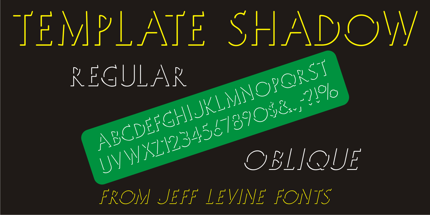 Template Shadow Font Family Poster