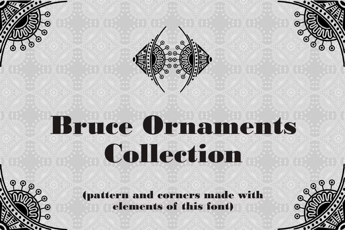 Bruce Ornaments Collection Font Family Poster