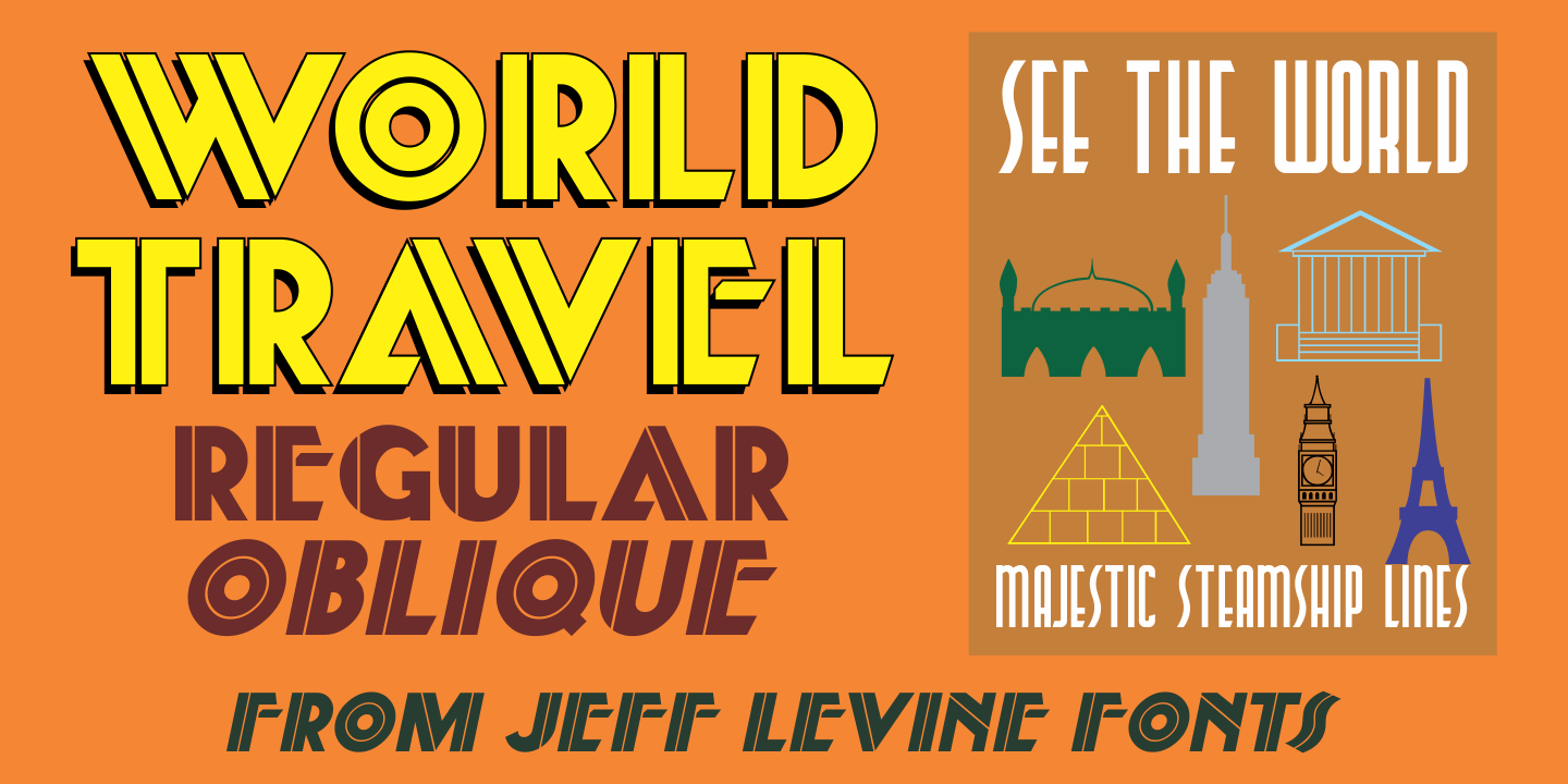 World Travel Font Family Poster