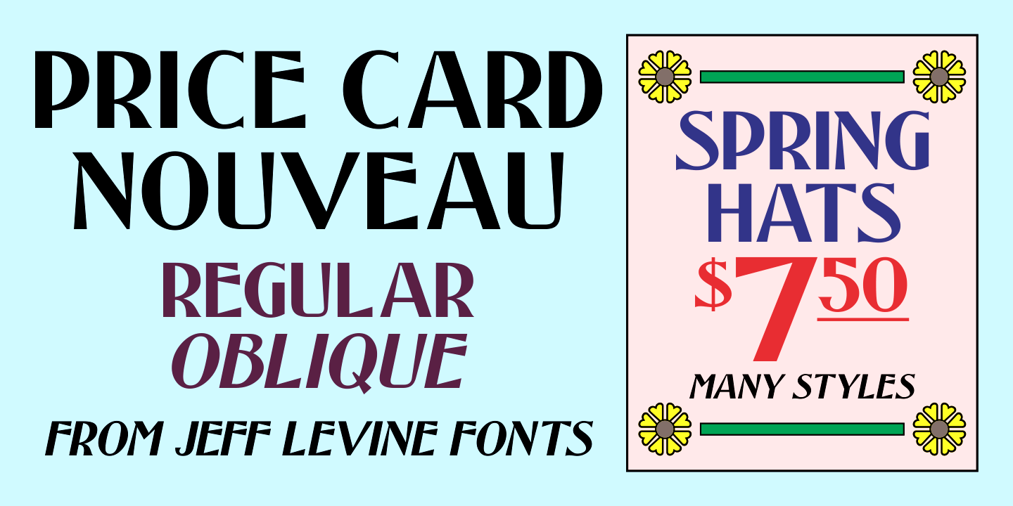 Price Card Nouveau Font Poster #1