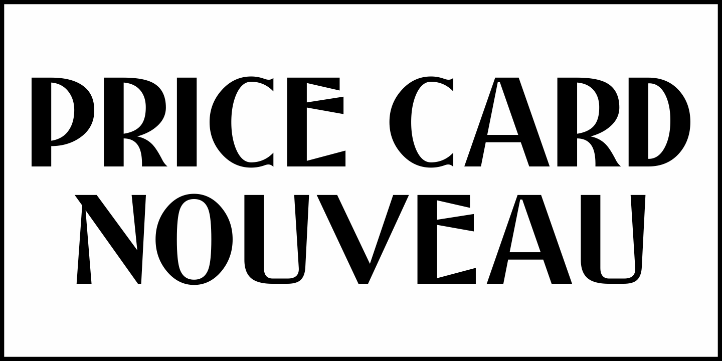Price Card Nouveau Font Poster #1