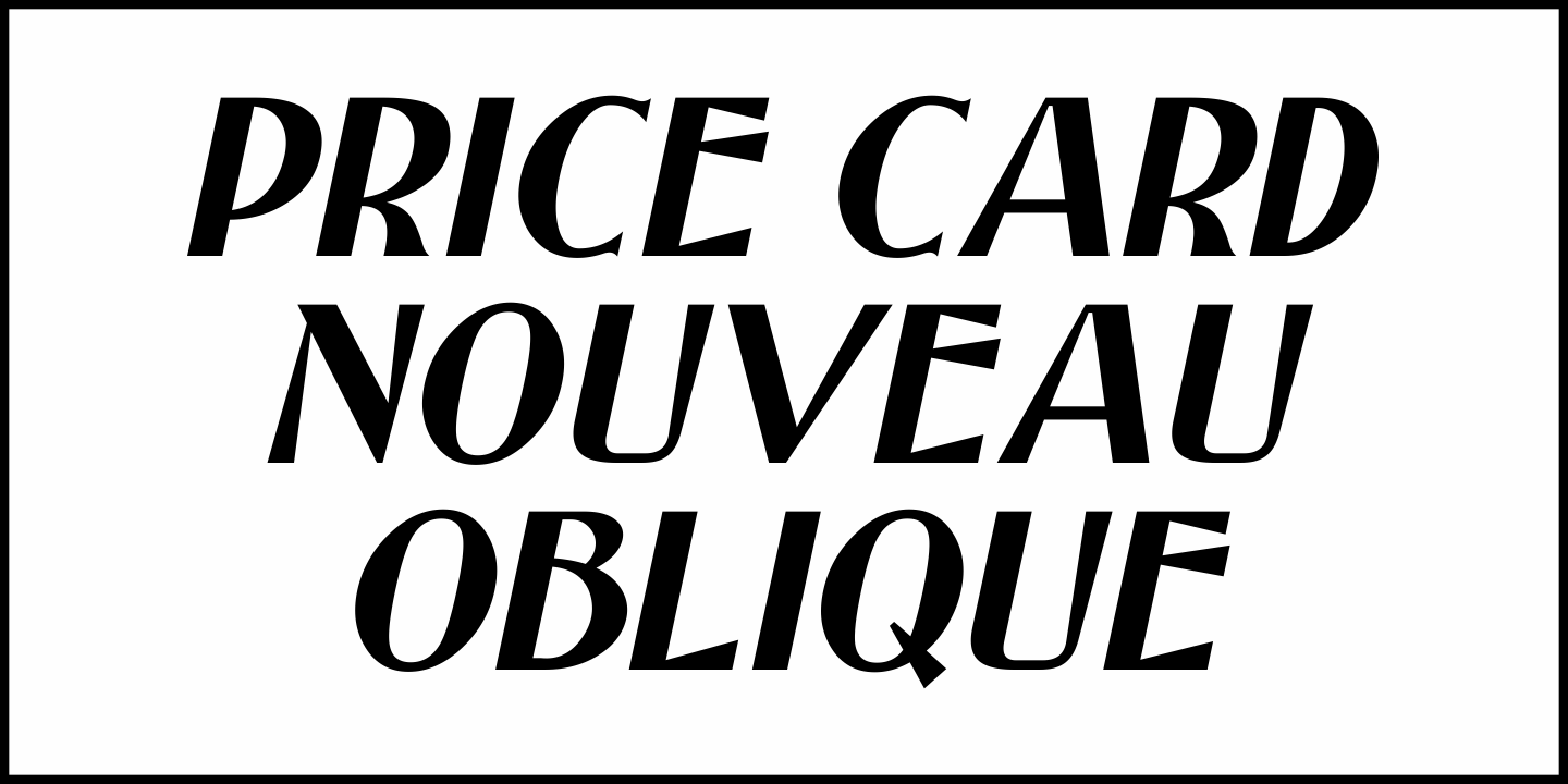 Price Card Nouveau Font Poster #1