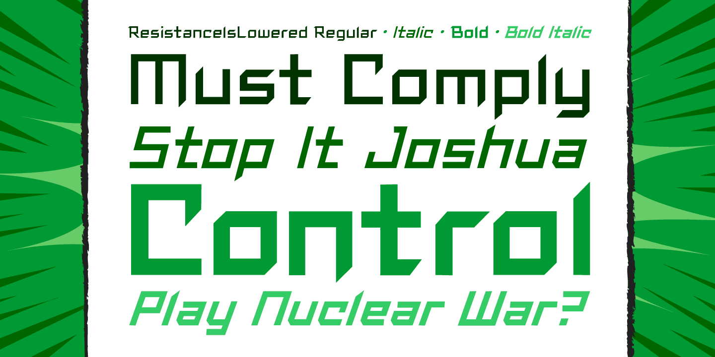 Resistance is Lowered Font Poster #1