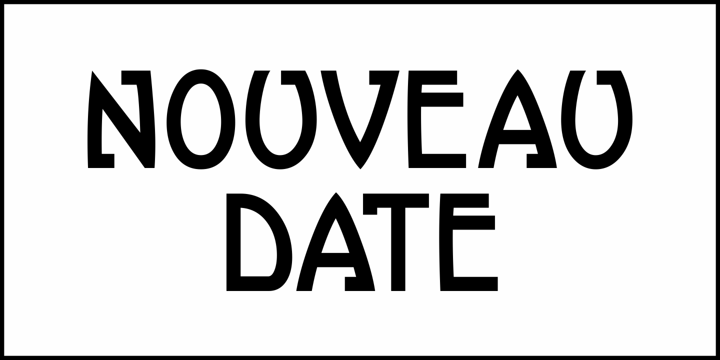 Nouveau Date Font Poster #2