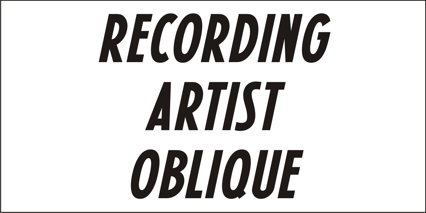 Recording Artist Font Poster #1